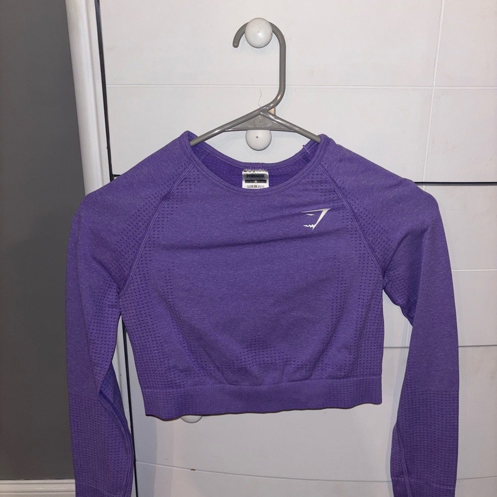 Gymshark Purple Crop Top with Breathable Fabric